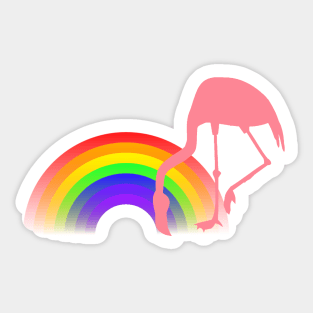 Pink Flamingo End of the Rainbow Sticker